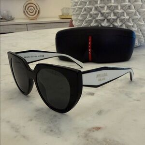 Prada Sunglasses - Black with white accents